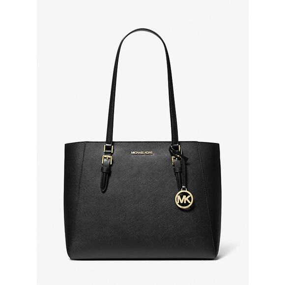 MICHAEL Michael Kors Handbags - Michael Kors Charlotte Large Saffiano Leather Tote Black